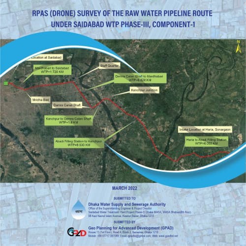 RPAS (Drone) Survey of the Raw Water Pipeline Route Under Saidabad WTP Phase-III, Component-1